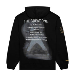 Roberto Clemente Pittsburgh Pirates Vintage Logo Name & Number Pullover Hoodie - Black | Mitchell & Ness