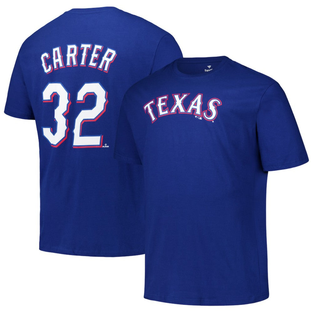 Evan Carter Texas Rangers Big & Tall Name & Number T-Shirt - Royal