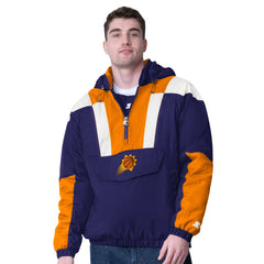 Phoenix Suns Starter Charger Half-Zip Pullover Jacket- Purple/Orange cheap