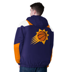 Phoenix Suns Starter Charger Half-Zip Pullover Jacket- Purple/Orange cheap