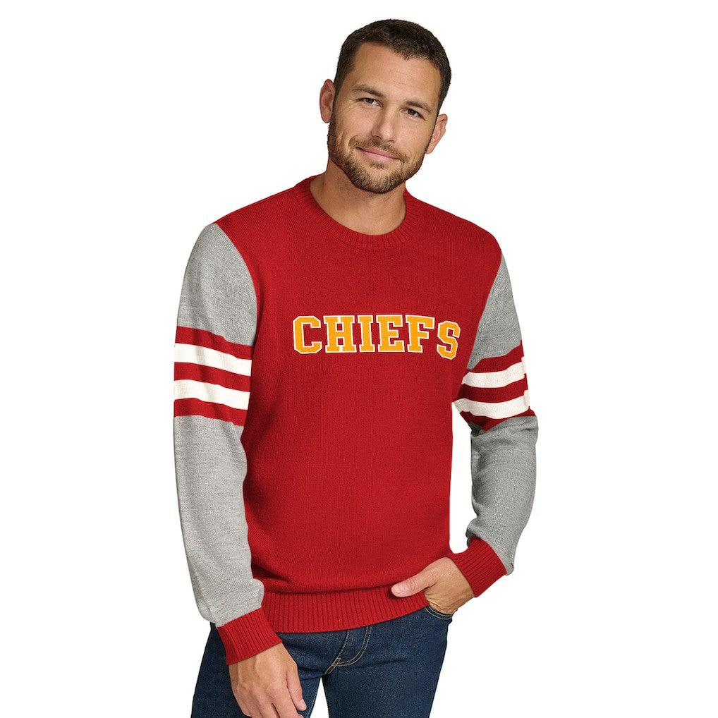 NFL Kansas City Chiefs Tommy Hilfiger Acrylic Crewneck Pullover Sweater