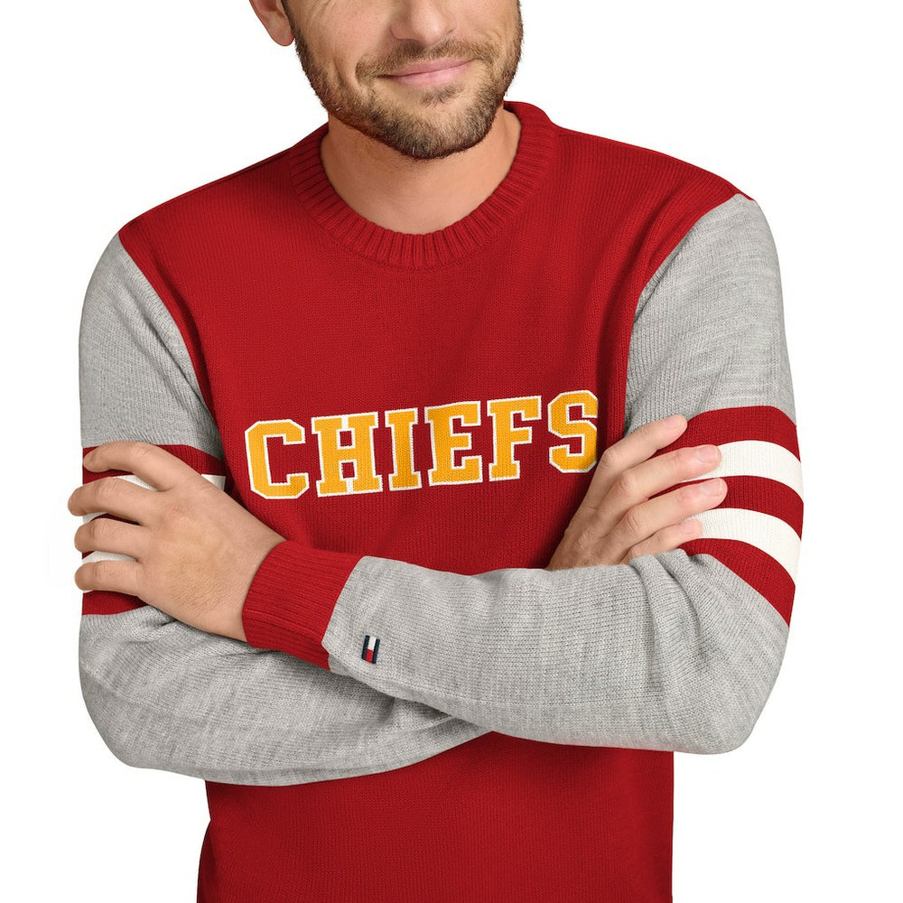 NFL Kansas City Chiefs Tommy Hilfiger Acrylic Crewneck Pullover Sweater