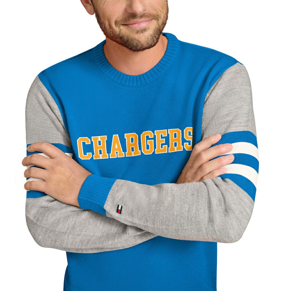 NFL Los Angeles Chargers Tommy Hilfiger Acrylic Crewneck Pullover Sweater