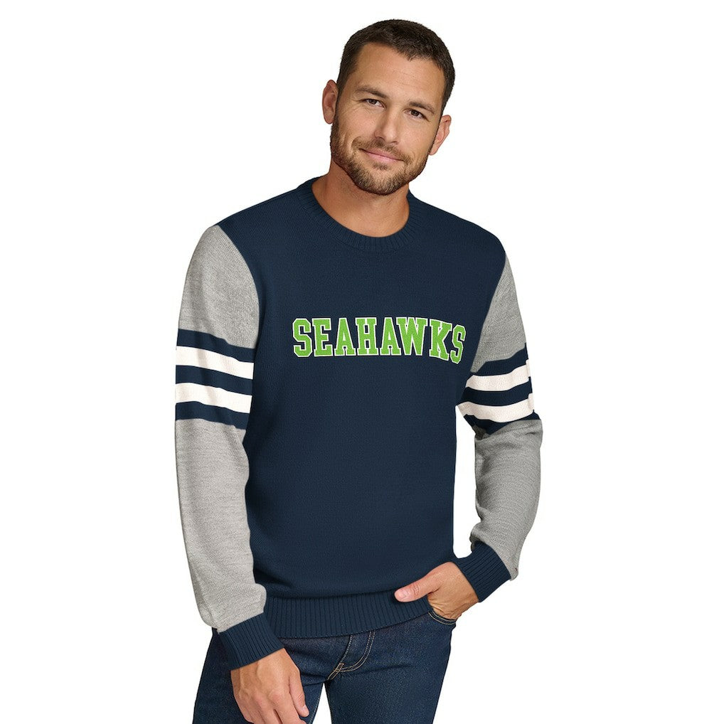 NFL Seattle Seahawks Tommy Hilfiger Acrylic Crewneck Pullover Sweater