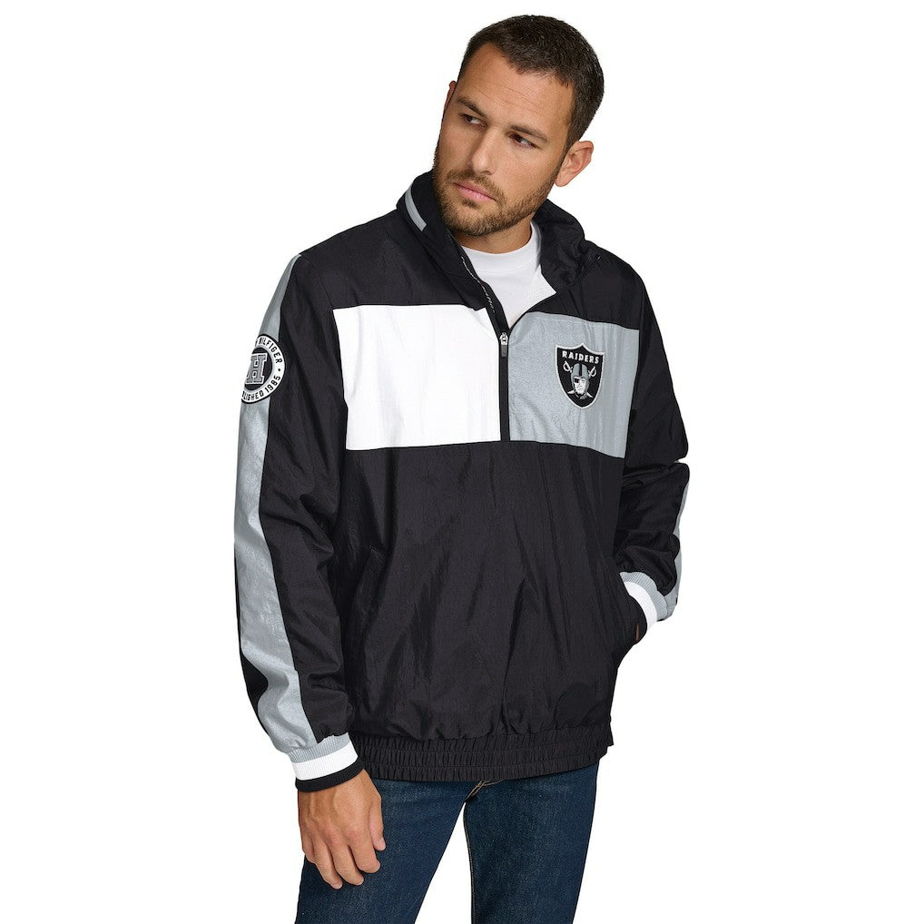 NFL Las Vegas Raiders Tommy Hilfiger Gael Lightweight Half-Zip Hoodie Jacket