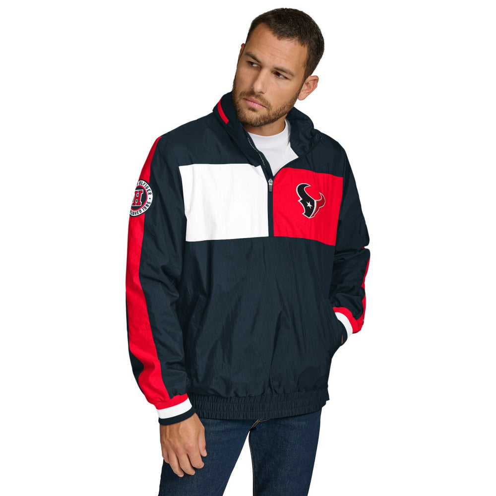 NFL Houston Texans Tommy Hilfiger Gael Lightweight Half-Zip Pullover Hoodie Jacket