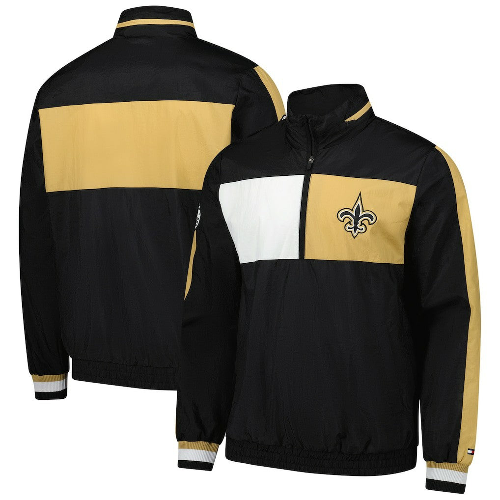 NFL New Orleans Saints Tommy Hilfiger Gael Lightweight Half-Zip Hoodie Jacket
