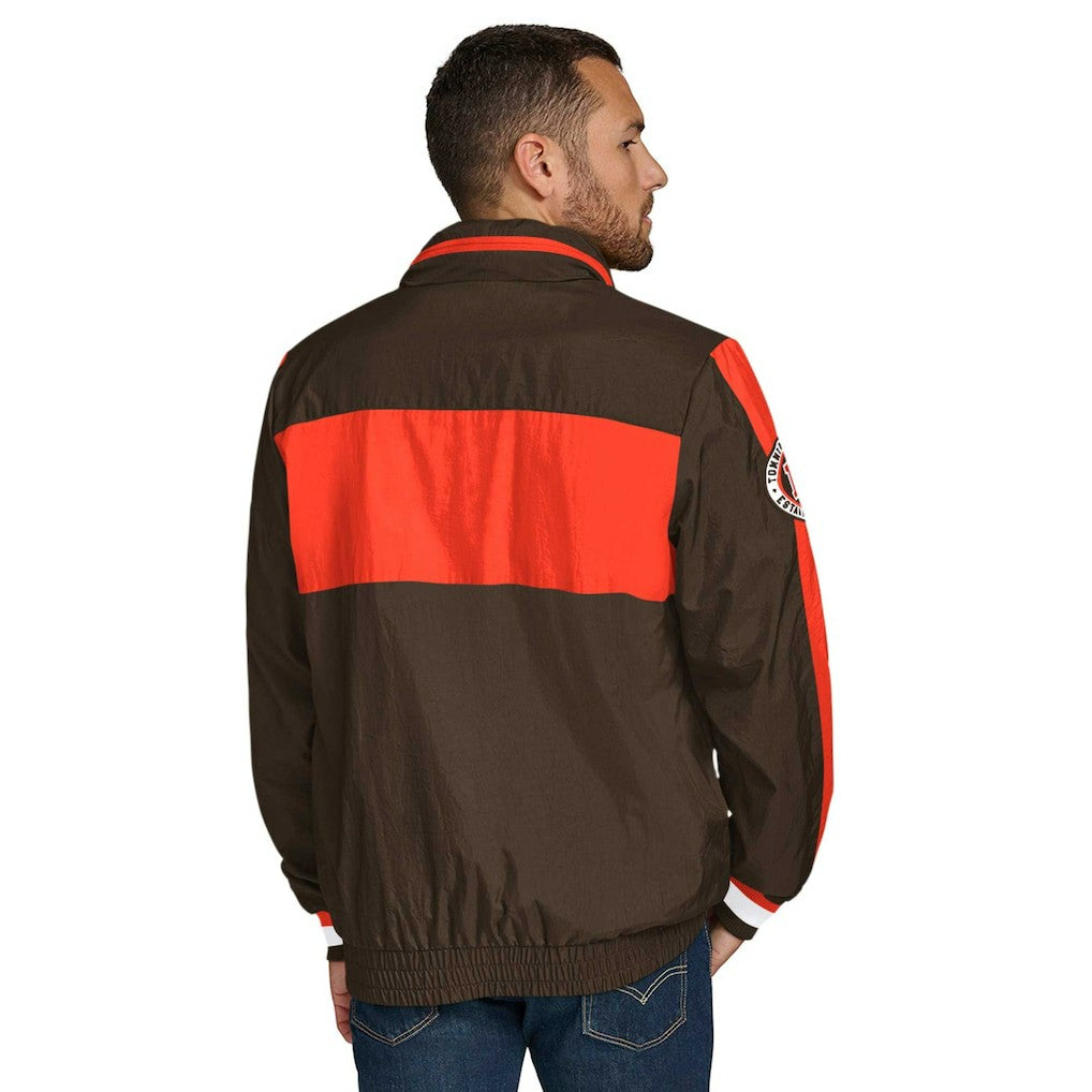 NFL Cleveland Browns Tommy Hilfiger Gael Lightweight Half-Zip Pullover Hoodie Jacket