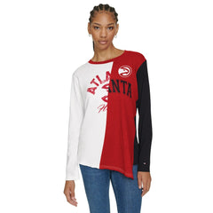 Atlanta Hawks Tommy Jeans Women's Amelia Color Blocked Long Sleeve T-Shirt - White/Red cheap