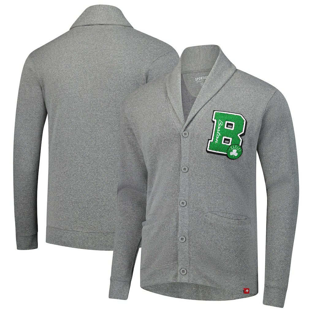 Boston Celtics Sportiqe Unisex Henshaw Full-Button Cardigan Sweater - Heather Gray cheap