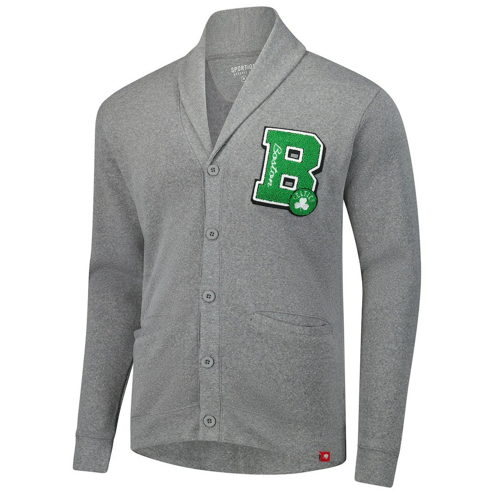 Boston Celtics Sportiqe Unisex Henshaw Full-Button Cardigan Sweater - Heather Gray cheap