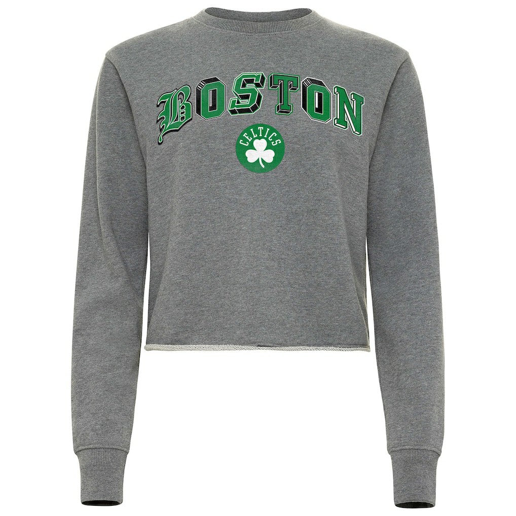 Boston Celtics Sportiqe Women's Varsity Collection Kacey Cropped Pullover Sweatshirt - Heather Gray on sale