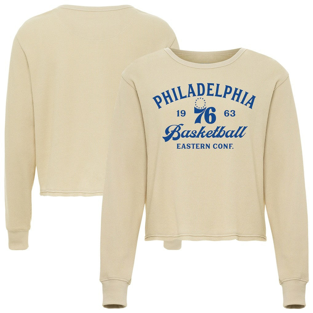 Philadelphia 76ers Sportiqe Unisex High Country Collection Cullen Waffle Knit Long Sleeve T-Shirt - Cream outlet