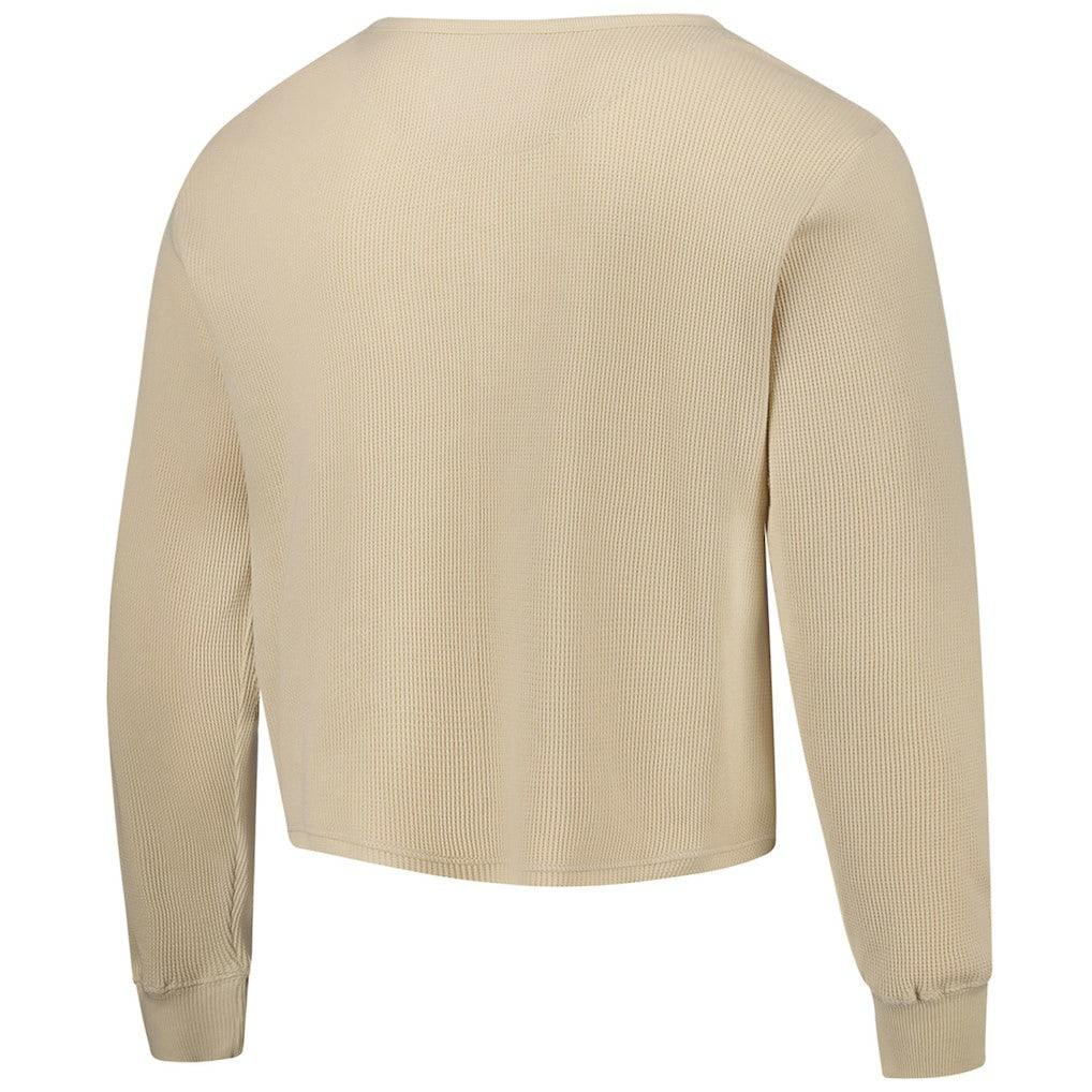 Golden State Warriors Sportiqe Unisex High Country Collection Cullen Cropped Waffle Knit Long Sleeve T-Shirt sale - Cream on sale