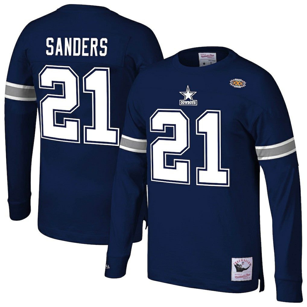 NFL Dallas Cowboys Deion Sanders  Retired Player Name & Number Long Sleeve Top