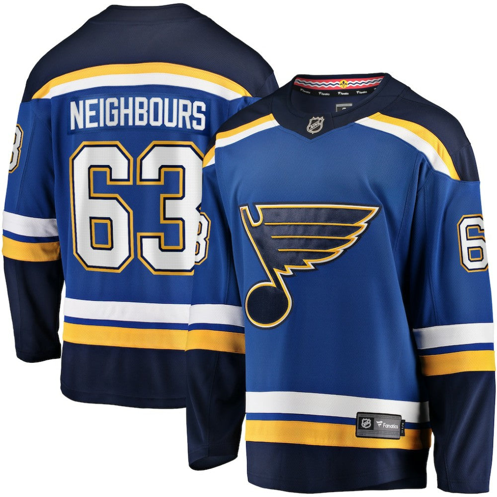 Jake Neighbours St. Louis Blues Fanatics Home Premier Breakaway Player Jersey