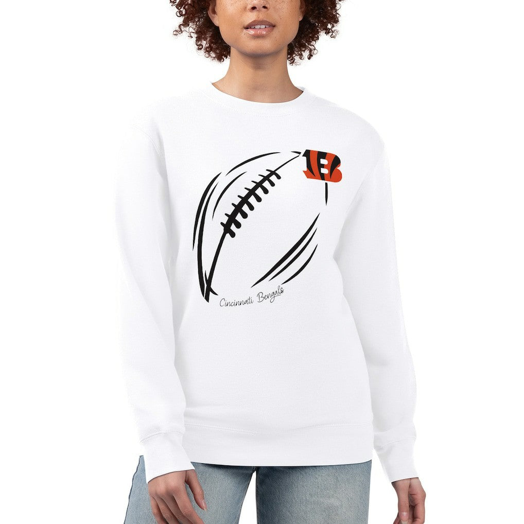 NFL Cincinnati Bengals G-III 4Her by Carl Banks Women's Football Logo Graphic Fleece Tri-Blend Pullover Sweatshirt