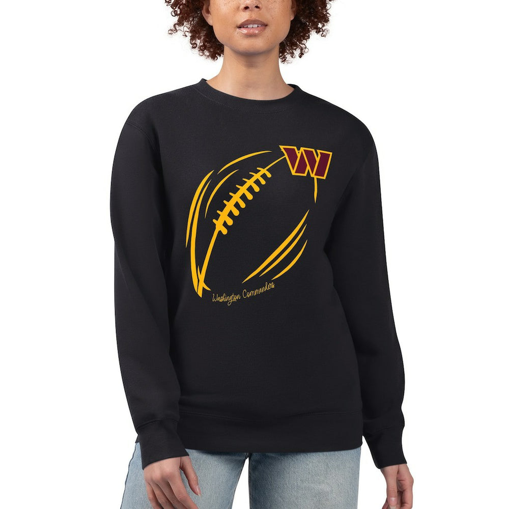 NFL Washington Commanders G-III 4Her by Carl Banks Women's Football Logo Graphic Fleece Tri-Blend Pullover Sweatshirt