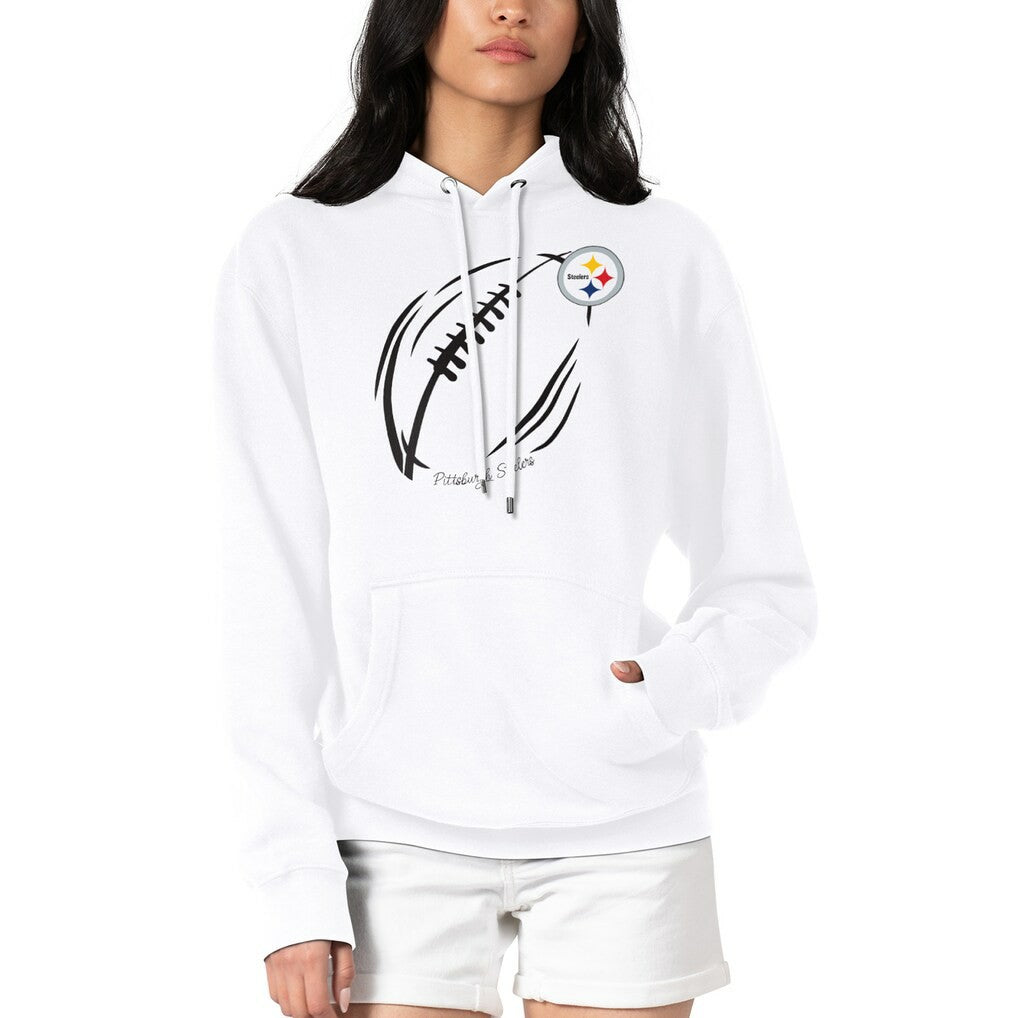 NFL Pittsburgh Steelers G-III 4Her by Carl Banks Women's Football Logo Fleece Tri-Blend Pullover Hoodie