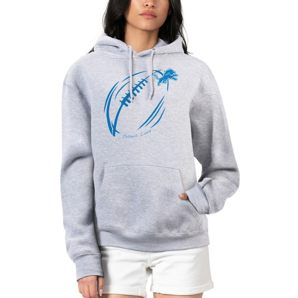 NFL Detroit Lions G-III 4Her by Carl Banks Women's Football Logo Fleece Tri-Blend Pullover Hoodie