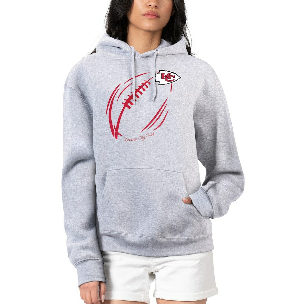 NFL Kansas City Chiefs G-III 4Her by Carl Banks Women's Football Logo Fleece Tri-Blend Pullover Hoodie