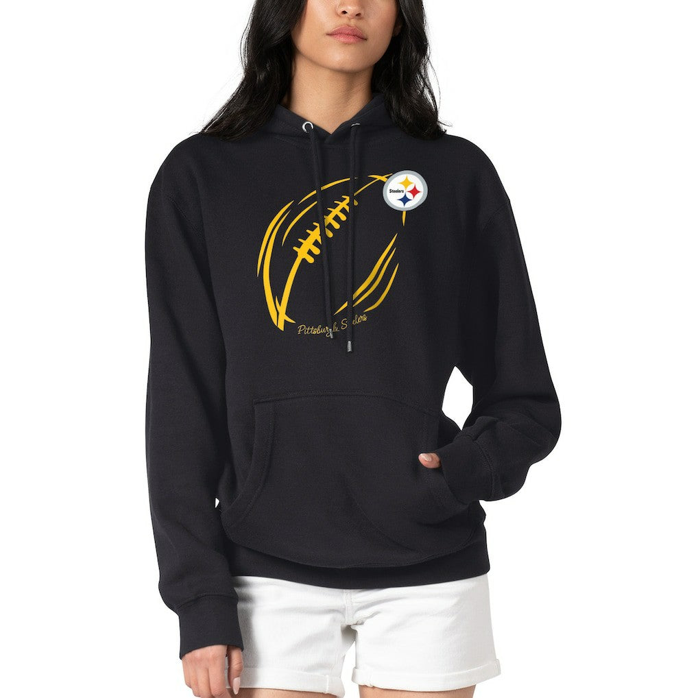 NFL Pittsburgh Steelers G-III 4Her by Carl Banks Women's Football Logo Fleece Tri-Blend Pullover Hoodie