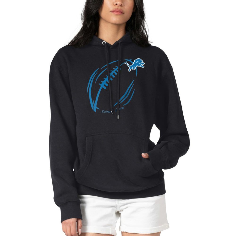 NFL Detroit Lions G-III 4Her by Carl Banks Women's Football Logo Fleece Tri-Blend Pullover Hoodie