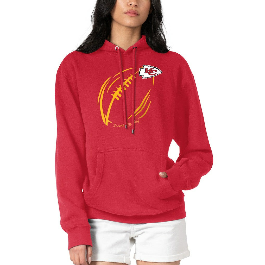 NFL Kansas City Chiefs G-III 4Her by Carl Banks Women's Football Logo Fleece Tri-Blend Pullover Hoodie