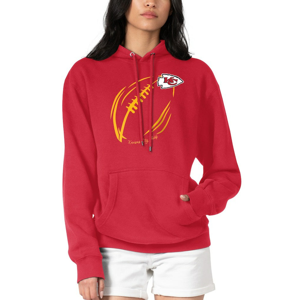 NFL Kansas City Chiefs G-III 4Her by Carl Banks Women's Football Logo Fleece Tri-Blend Pullover Hoodie