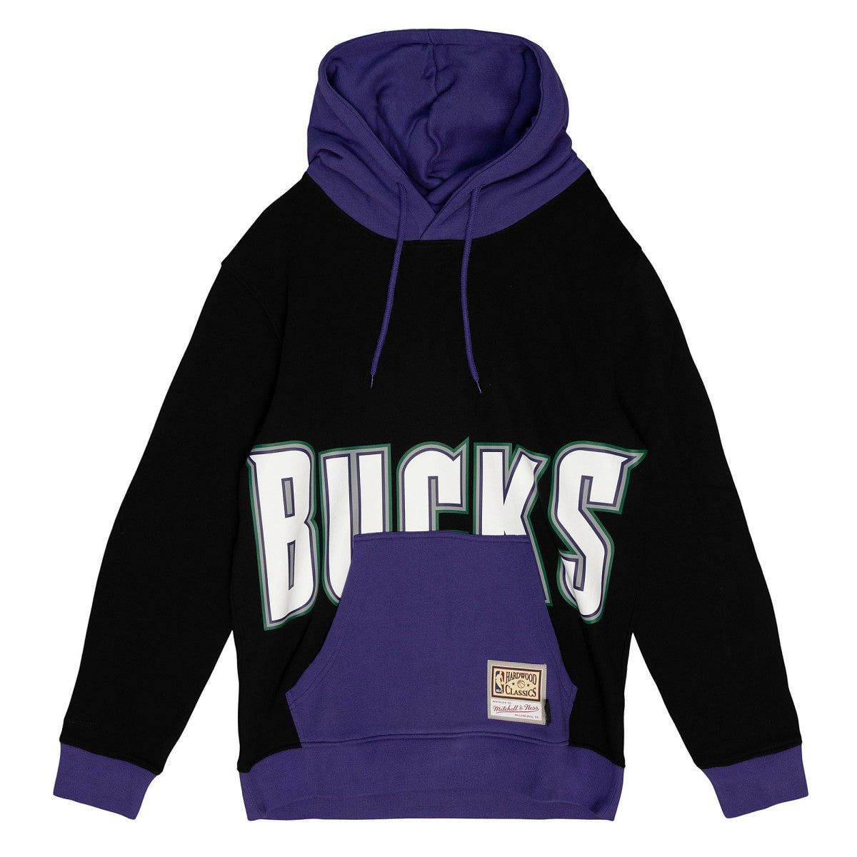 Milwaukee Bucks Hardwood Classics Big Face 5.0 Pullover Hoodie - Black | Mitchell & Ness online