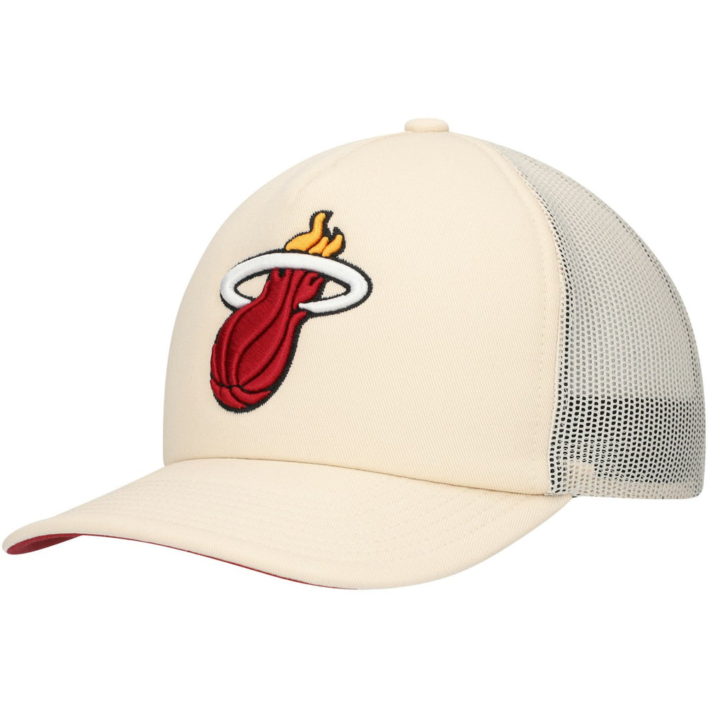 Miami Heat Trucker Adjustable Hat - Cream | Mitchell & Ness online