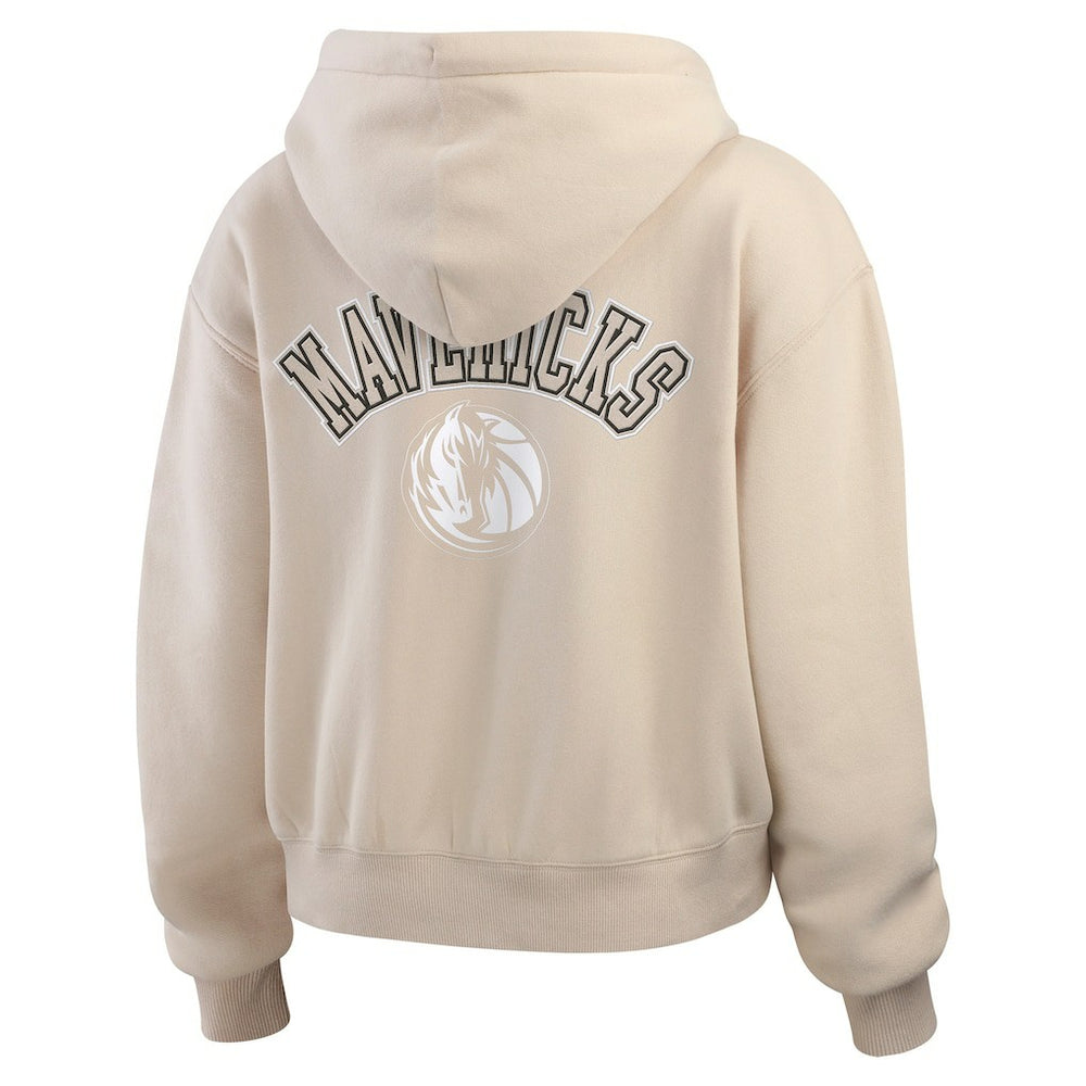 Dallas Mavericks WEAR by Erin Andrews Women's Tonal Felt Patch Full-Zip Hoodie sale - Tan cheap