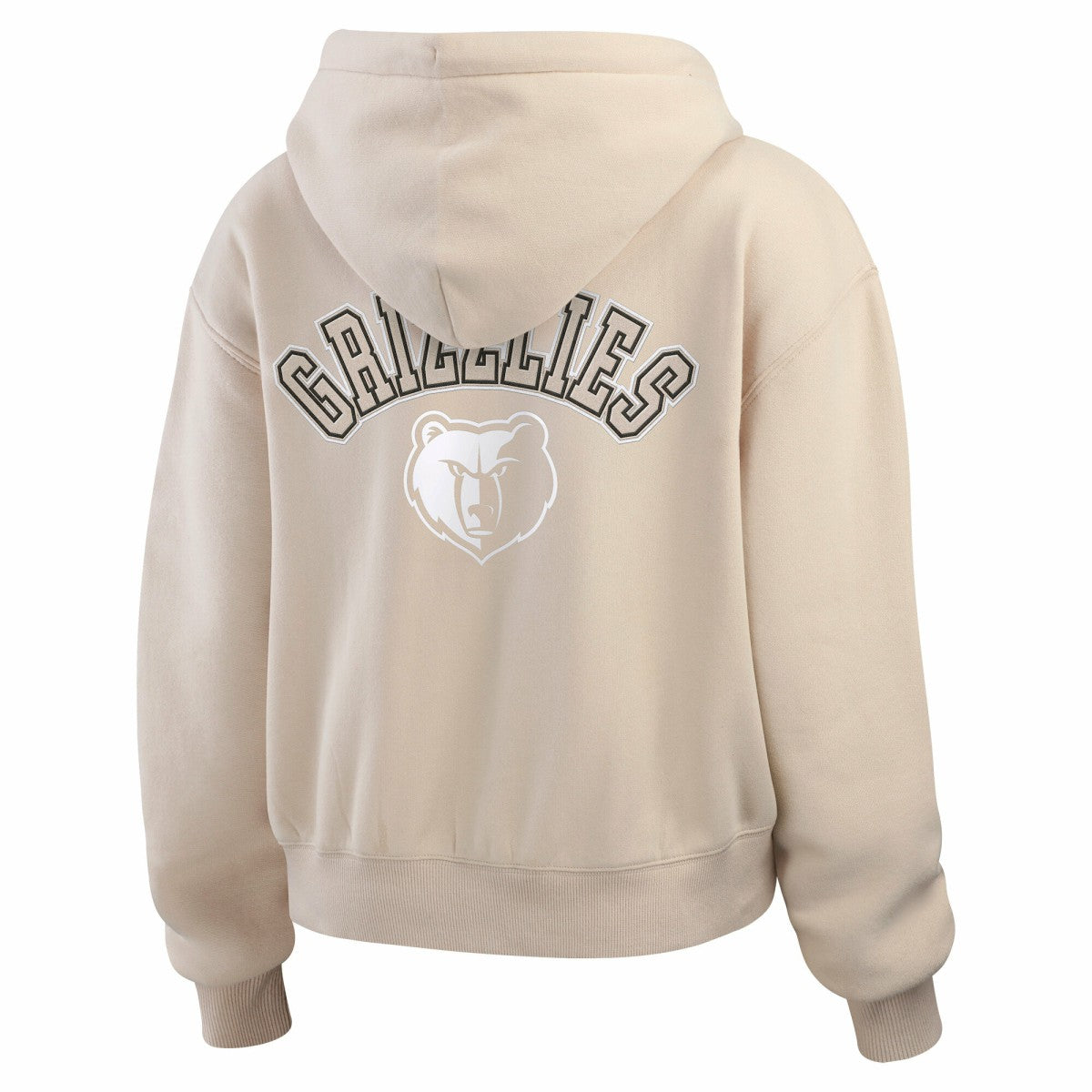 Memphis Grizzlies WEAR by Erin Andrews Women's Plus Size Tonal Felt Patch Full-Zip Hoodie - Cream cheap
