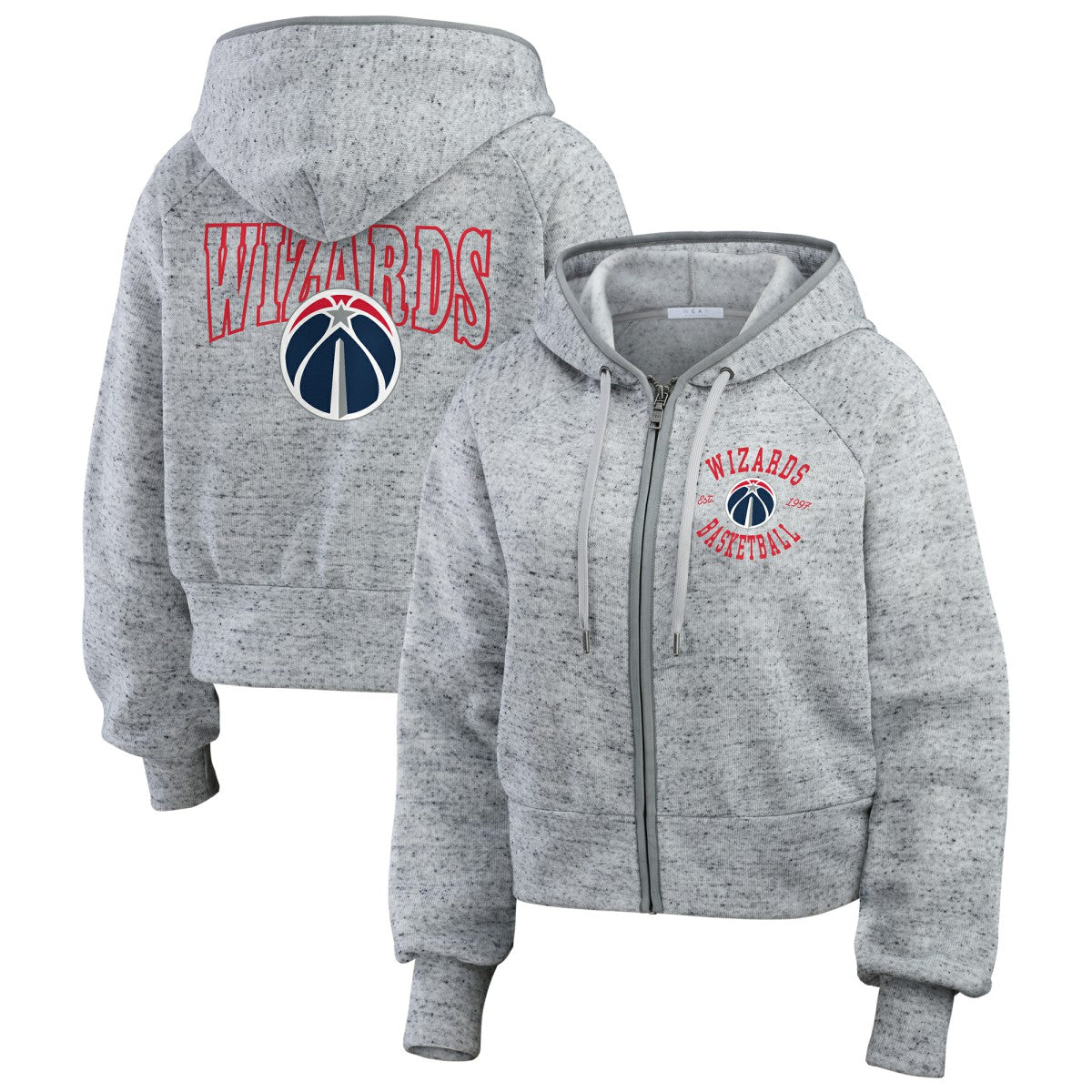 Washington Wizards WEAR by Erin Andrews Women's Speckled Radiator Full-Zip Hoodie - Heather Gray cheap