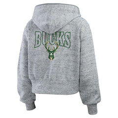 Milwaukee Bucks WEAR by Erin Andrews Women's Speckled Radiator Full-Zip Hoodie - Heather Gray online