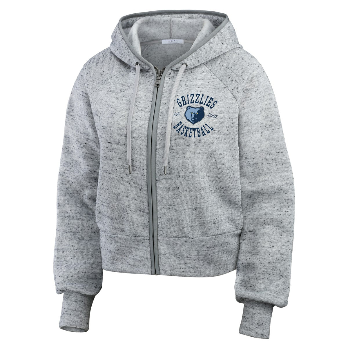 Memphis Grizzlies WEAR by Erin Andrews Women's Speckled Radiator Full-Zip Hoodie - Heather Gray discount