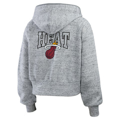 Miami Heat WEAR by Erin Andrews Women's Speckled Radiator Full-Zip Hoodie - Heather Gray sale