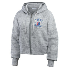 Philadelphia 76ers WEAR by Erin Andrews Women's Speckled Radiator Full-Zip Hoodie - Heather Gray online