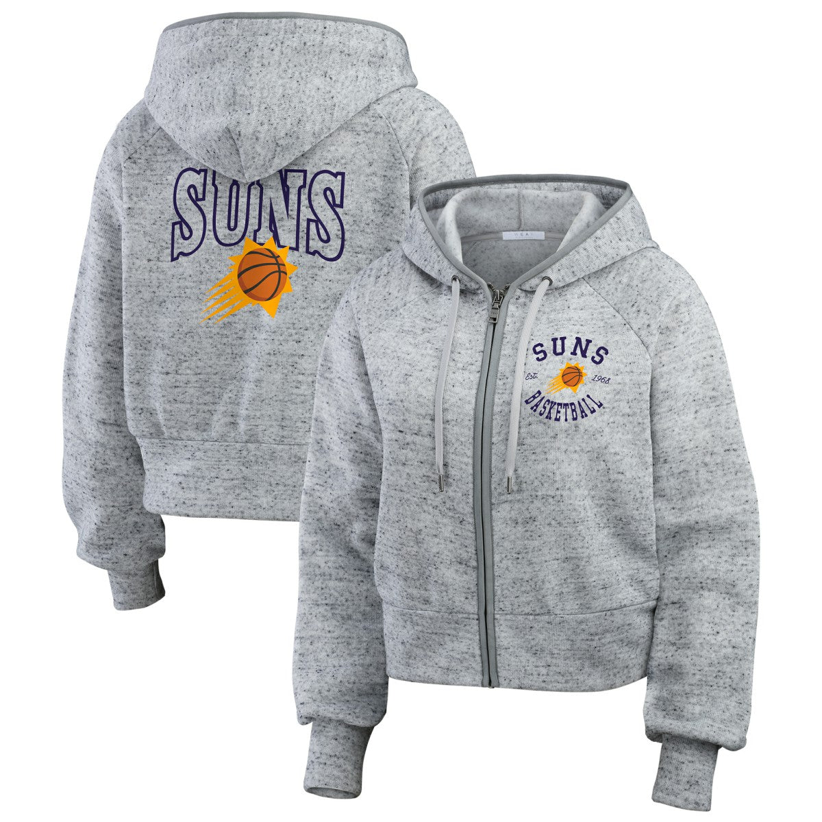 Phoenix Suns WEAR by Erin Andrews Women's Speckled Radiator Full-Zip Hoodie - Heather Gray shop