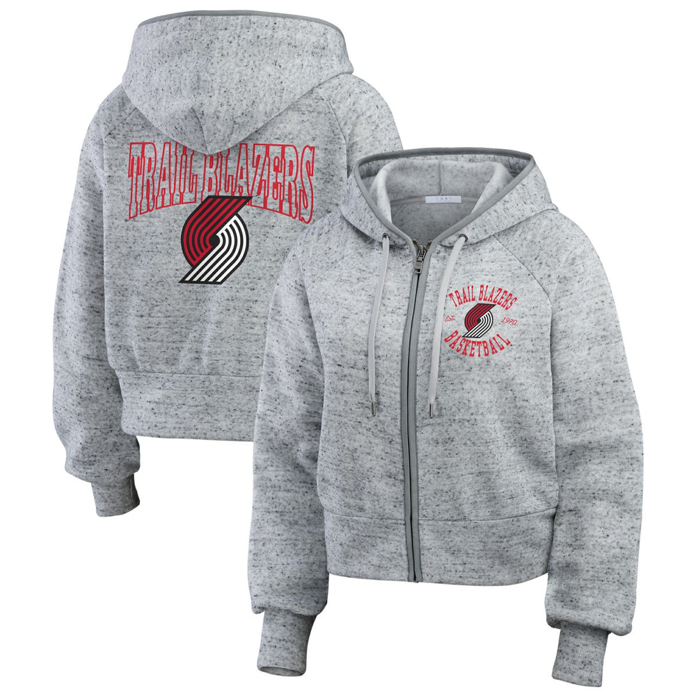 Portland Trail Blazers WEAR by Erin Andrews Women's Speckled Radiator Full-Zip Hoodie - Heather Gray online