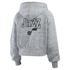 Utah Jazz WEAR by Erin Andrews Women's Speckled Radiator Full-Zip Hoodie - Heather Gray discount