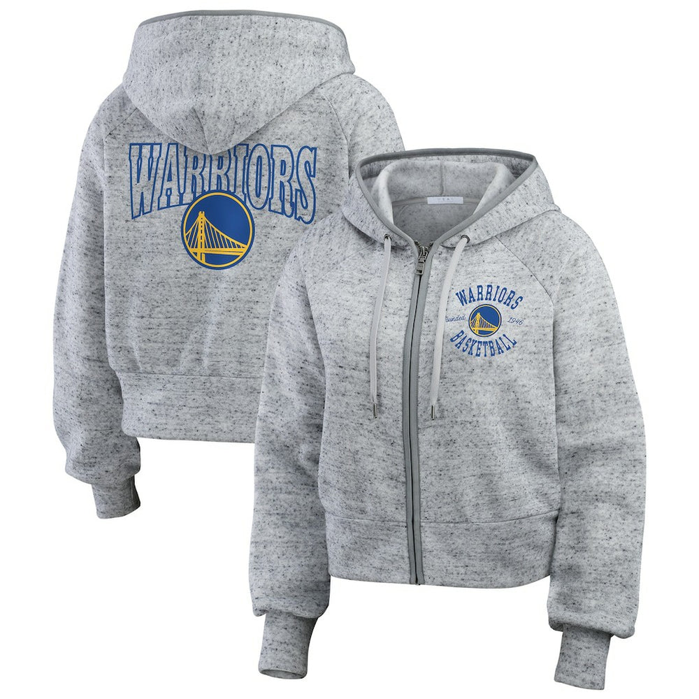 Golden State Warriors WEAR by Erin Andrews Women's Speckled Radiator Full-Zip Hoodie sale - Heather Gray shop