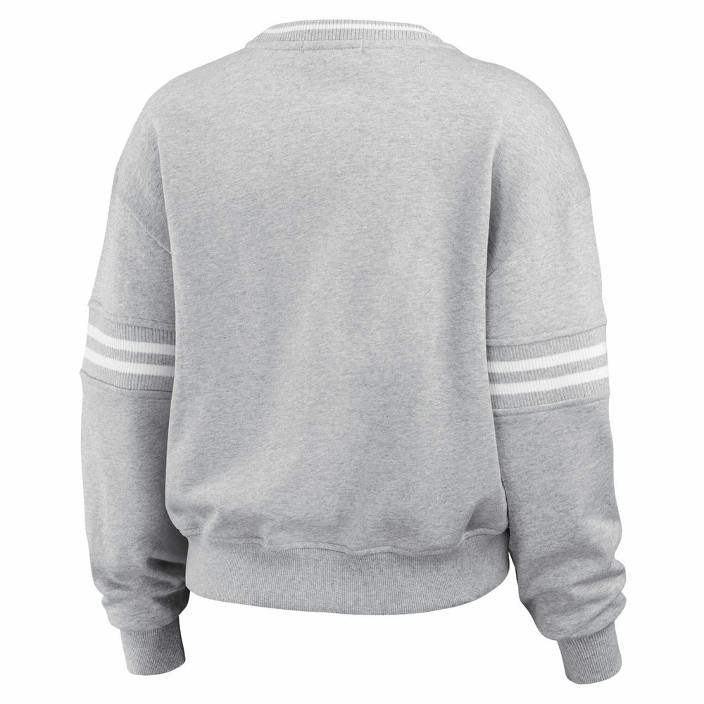 Milwaukee Bucks WEAR by Erin Andrews Women's French Terry Pullover Sweatshirt - Heather Gray online