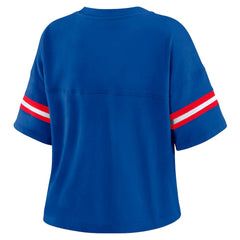 Philadelphia 76ers WEAR by Erin Andrews Women's Color Block Boxy V-Neck T-Shirt - Royal cheap