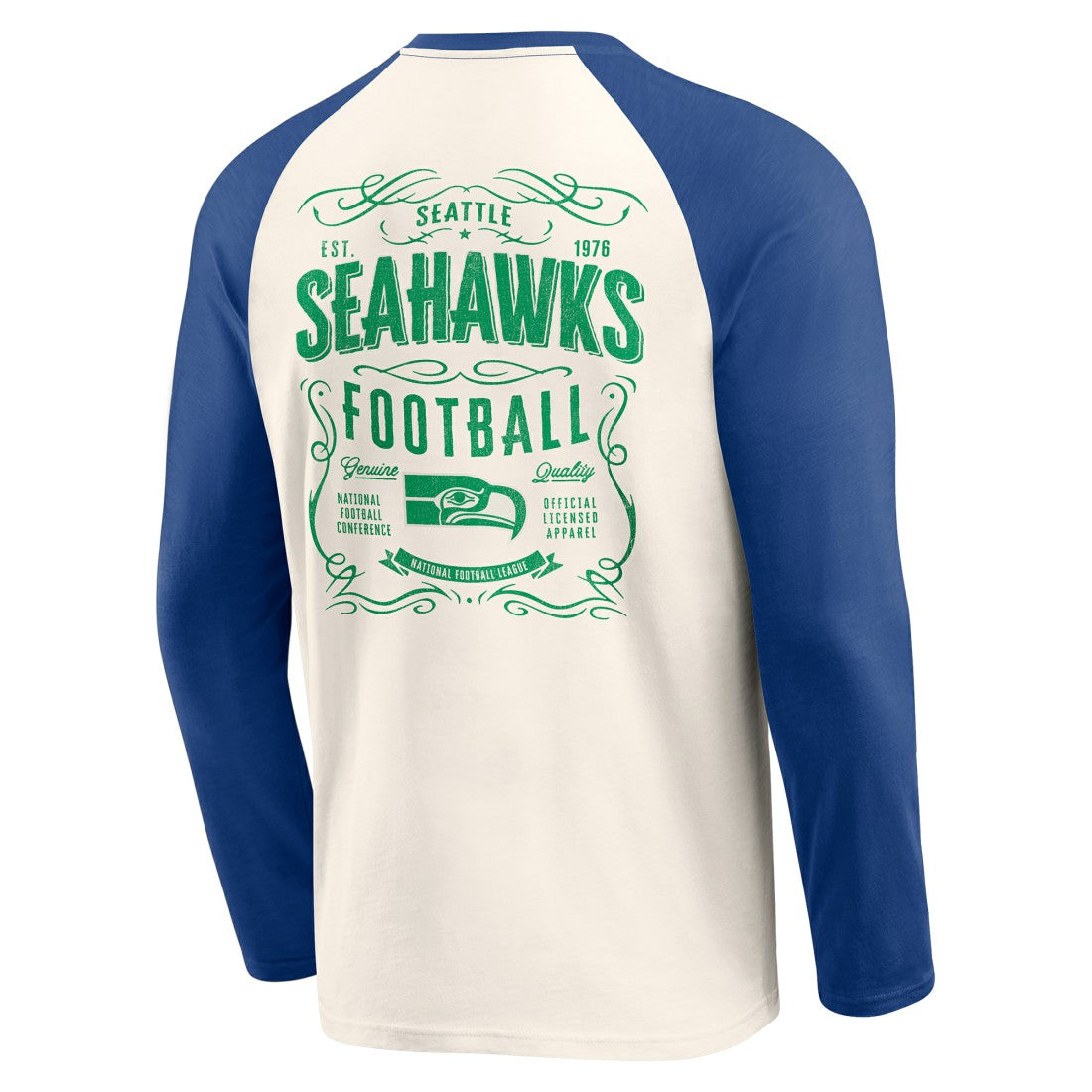 NFL Seattle Seahawks Darius Rucker Collection Raglan Henley Long Sleeve T-Shirt