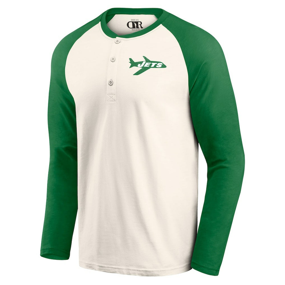 NFL New York Jets Darius Rucker Collection Raglan Henley Long Sleeve T-Shirt