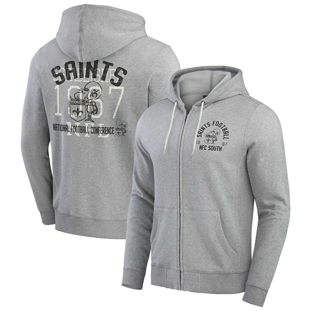 NFL New Orleans Saints Darius Rucker Collection Vintage Stripe Full-Zip Hoodie