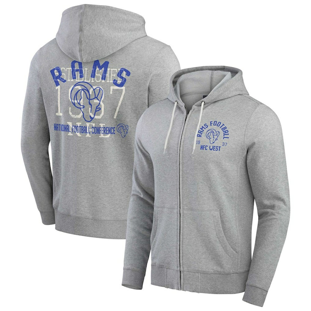 NFL Los Angeles Rams Darius Rucker Collection Vintage Stripe Full-Zip Hoodie