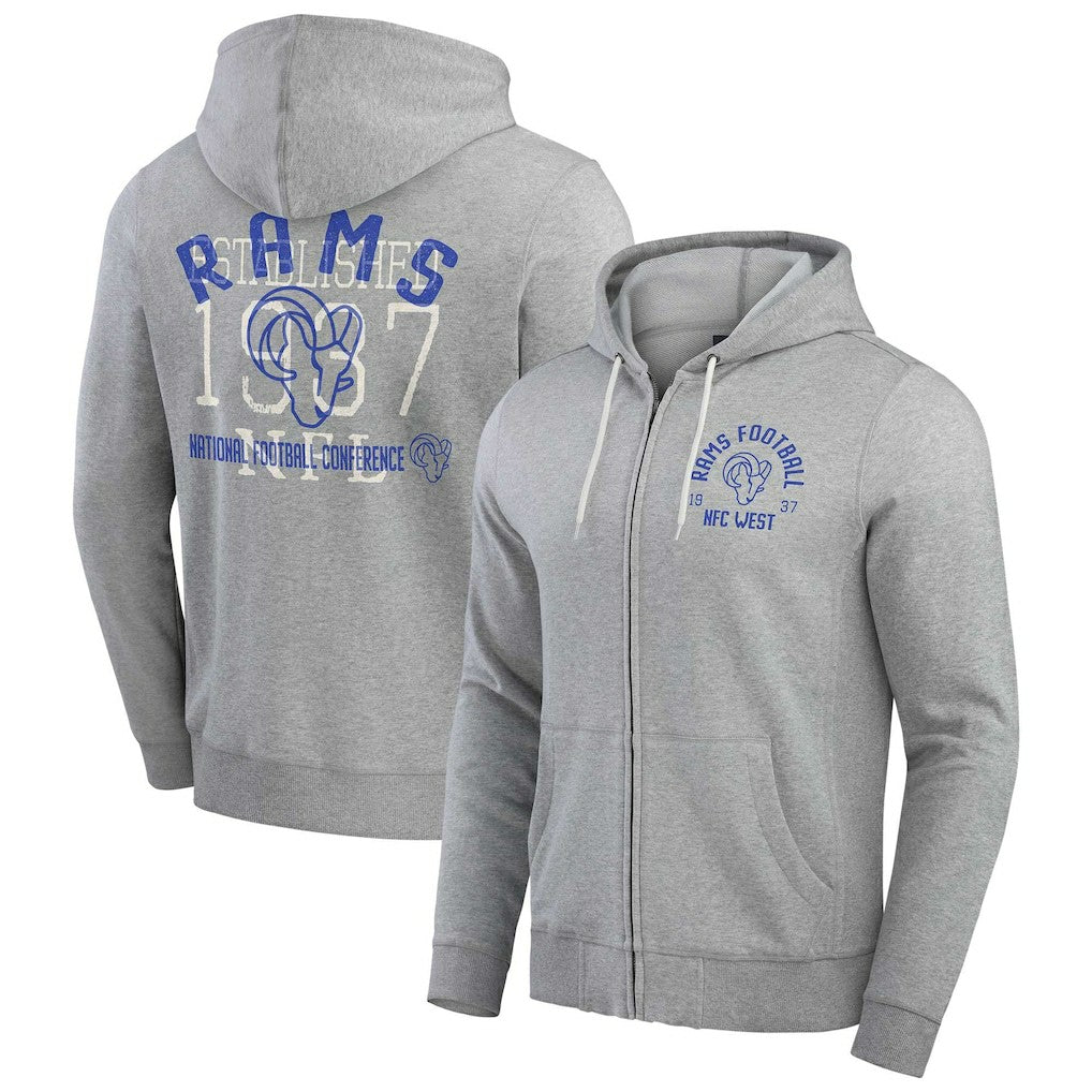 NFL Los Angeles Rams Darius Rucker Collection Vintage Stripe Full-Zip Hoodie