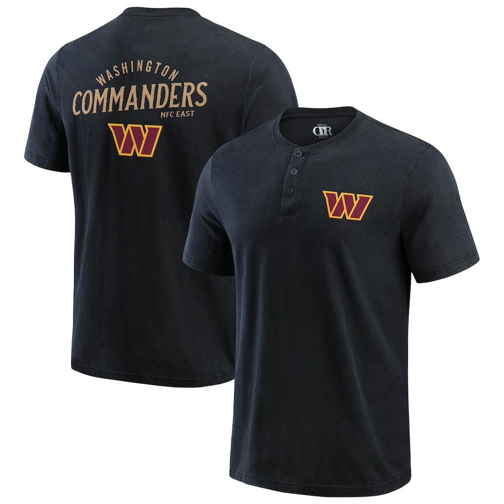 NFL Washington Commanders Darius Rucker Collection Washed Henley T-Shirt